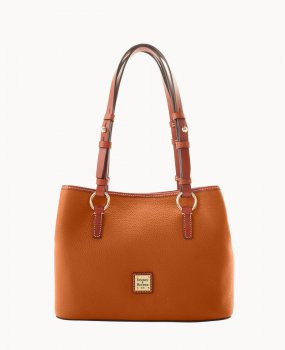 Dooney Pebble Grain Small Briana with Pouch Caramel ID-m5D4E3Tz