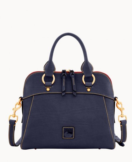 Dooney Florentine Cameron Satchel Navy ID-hzorlqnn - Click Image to Close