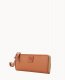 Dooney Pebble Grain Zip Clutch Wristlet Caramel ID-JgBRenud