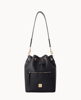Dooney Saffiano Drawstring Black ID-puddd4kF