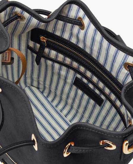 Dooney Saffiano Drawstring Black ID-puddd4kF - Click Image to Close