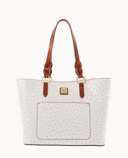 Dooney Ostrich Tammy Tote Bone ID-Y4FANzoo - Click Image to Close
