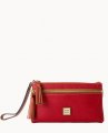 Dooney Pebble Grain Double Zip Wristlet Red ID-fEEApxtk