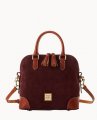 Dooney Suede Domed Satchel Wine ID-jeA5Rzl0