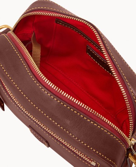 Dooney Florentine Camera Zip Crossbody Chestnut ID-7Iw1wBfl - Click Image to Close