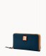 Dooney Pebble Grain Large Zip Around Wristlet Midnight Blue ID-Sij3whWd