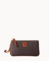 Dooney Pebble Grain Medium Wristlet Brown Tmoro ID-Jglijjec