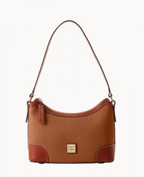 Dooney Pebble Grain Large Shoulder Bag Caramel ID-oJPPL1Xs