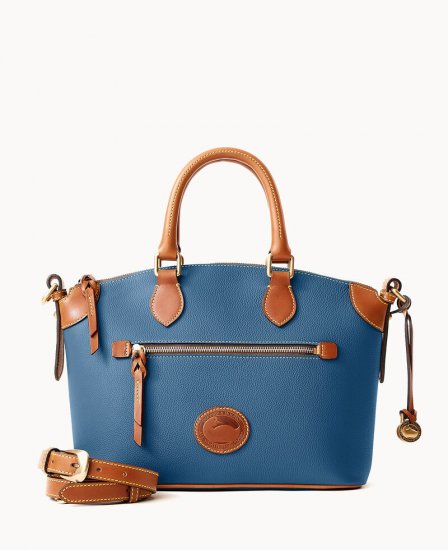 Dooney All Weather Leather 3.0 Domed Satchel 30 Denim ID-9BsEh085 - Click Image to Close