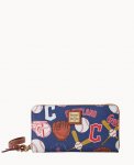 Dooney Cleveland Guardians Guardians Large Zip Around Wristlet Guardians ID-i685YRJX