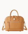 Dooney Saffiano Domed Zip Satchel Camel ID-DU3gXdKJ