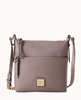 Dooney Saffiano Letter Carrier Taupe ID-O21zbBuq