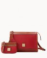 Dooney Pebble Grain Zip Crossbody With Small Coin Case Red ID-ZNH0YNQ3