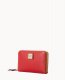 Dooney Pebble Grain Medium Zip Around Wallet Red ID-u4rUUHS2