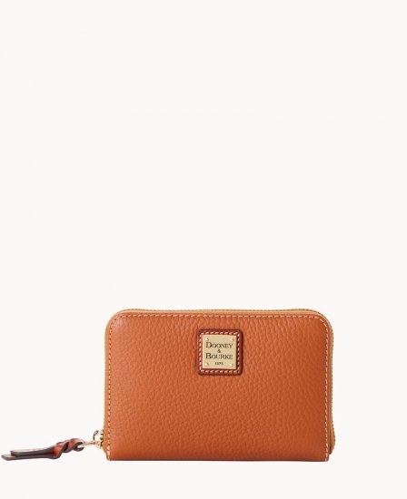 Dooney Pebble Grain Medium Zip Around Wallet Caramel ID-dPOsqZF9 - Click Image to Close