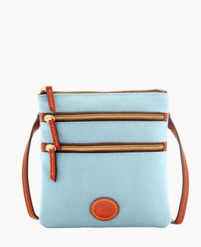 Dooney Nylon North South Triple Zip Light Blue ID-HUzNNORW