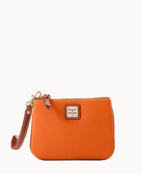 Dooney Pebble Grain Stadium Wristlet Clementine ID-PLmZ2NWY