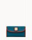 Dooney Pebble Grain Continental Clutch Teal ID-9x42TIws