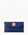 Dooney Ostrich Continental Clutch Navy ID-o440RIA0