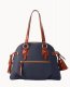 Dooney Pebble Grain Domed Satchel Midnight Blue ID-mtevzDLY