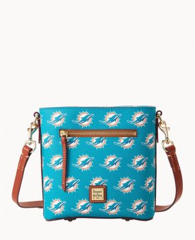 Dooney NFL Dolphins Small Zip Crossbody DOLPHINS ID-GnF3e2xr