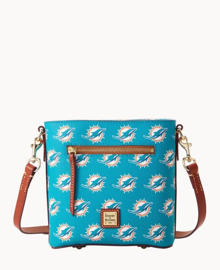 Dooney NFL Dolphins Small Zip Crossbody DOLPHINS ID-GnF3e2xr - Click Image to Close