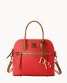 Dooney Pebble Grain Domed Satchel Red ID-0U1o7MAS