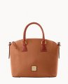 Dooney Pebble Grain Domed Satchel Caramel ID-Z73zL61T