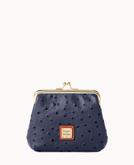 Dooney Ostrich Large Frame Purse Steel Blue ID-J7VtHMXv - Click Image to Close