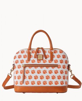 Dooney Collegiate Clemson Domed Zip Satchel CLEMSON ID-C0B4nPcI