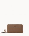 Dooney Henrys Medium Zip Around Wristlet Dark Taupe ID-S4imIY7u