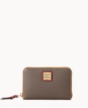 Dooney Pebble Grain Medium Zip Around Wallet Elephant ID-108PPoaT