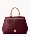 Dooney Ostrich Zip Satchel Burgundy ID-OFZmGGIc