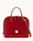 Dooney Pebble Grain Zip Zip Satchel Wine ID-UagksBDr