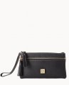 Dooney Pebble Grain Double Zip Wristlet Black Black ID-BKObnB8z