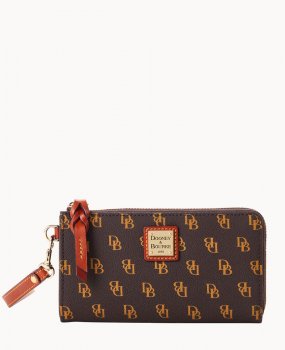 Dooney Gretta Folded Zip Wristlet Brown Tmoro ID-jUyjxnjU