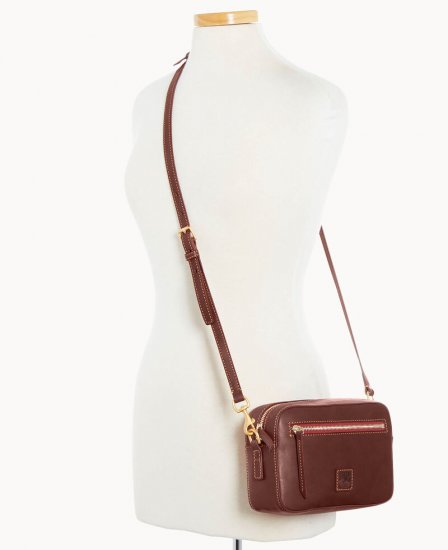 Dooney Florentine Camera Zip Crossbody Chestnut ID-7Iw1wBfl - Click Image to Close