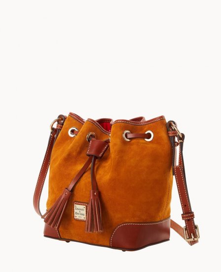 Dooney Suede Crossbody Drawstring Honey ID-CNNgkkMn - Click Image to Close