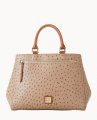 Dooney Ostrich Zip Satchel Light Taupe ID-yWpZvhzE