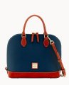 Dooney Pebble Grain Zip Zip Satchel Midnight Blue ID-pmorwnd7