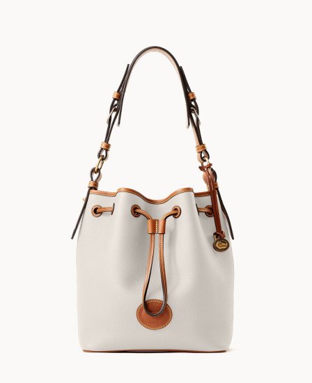 Dooney All Weather Leather 3.0 Drawstring 25 Vanilla ID-5MIADj7q - Click Image to Close