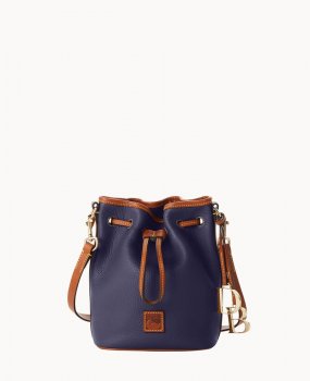 Dooney Pebble Grain Small Drawstring Midnight Blue ID-wtX9GgmN