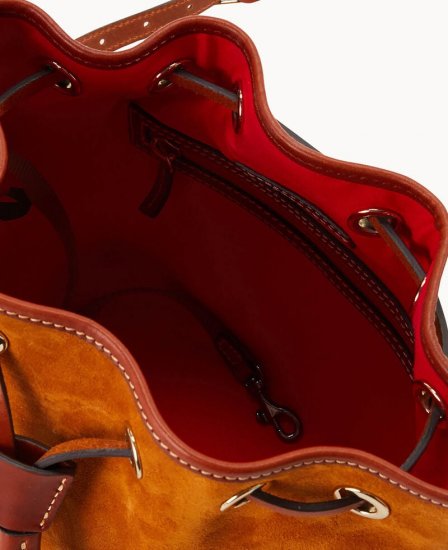 Dooney Suede Crossbody Drawstring Honey ID-CNNgkkMn - Click Image to Close