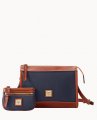 Dooney Pebble Grain Zip Crossbody With Small Coin Case Midnight Blue ID-7DZTnYZ9