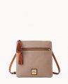 Dooney Pebble Grain Double Zip Tassel Crossbody Taupe ID-DTpmSsqf