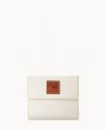 Dooney Pebble Grain Small Flap Credit Card Wallet White ID-xLolOzX2