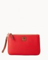 Dooney Pebble Grain Large Wristlet Red ID-pXyLsPNT