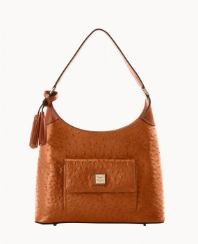 Dooney Ostrich Small Hobo Caramel ID-TZSMysL4