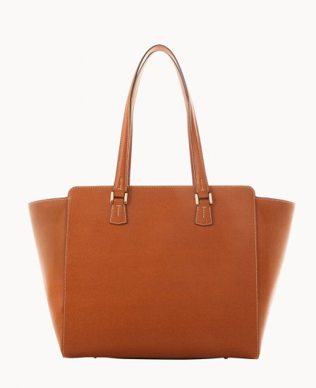 Dooney Saffiano East West Shopper Natural ID-A5BdOLxB - Click Image to Close