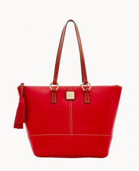 Dooney Pebble Grain Small Tobi Tote Red ID-hkGACJQw